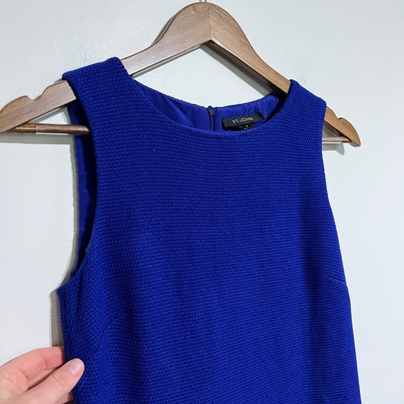 St. John Collection Royal Blue Wool Dress and Jacket - Picture 3 of 12